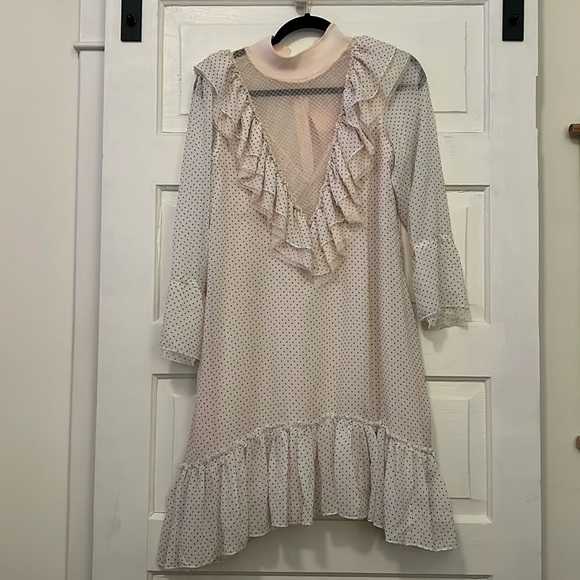 We Are HAH Heavy Necking Polka Dot Ruffle Dress - Picture 2 of 6